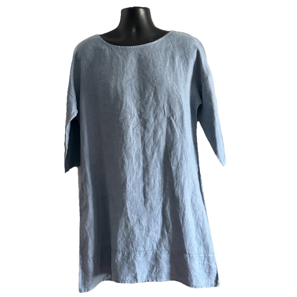 Rosemarine Women's 100%‎ Italian Linen Blue Made In Italy Size Medium